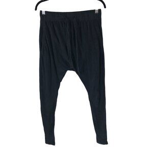 Bassike Womens Skinny Pants Drop Crotch Pockets Pull On Organic Cotton Black XS